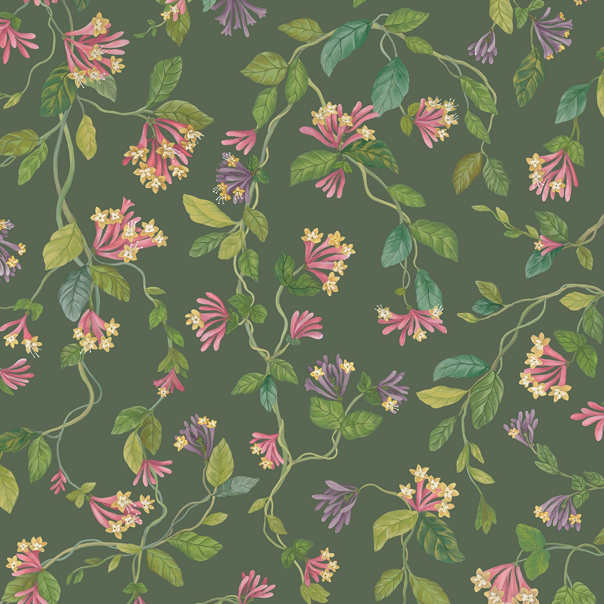 Flora Wallpaper 1243019 By Cole Son In Fuchsia Racing Green